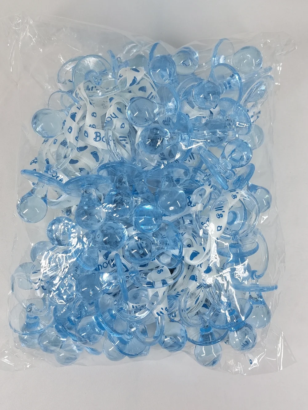 48 PC Blue It's a Boy Baby Shower Pacifier Necklaces Party Favors